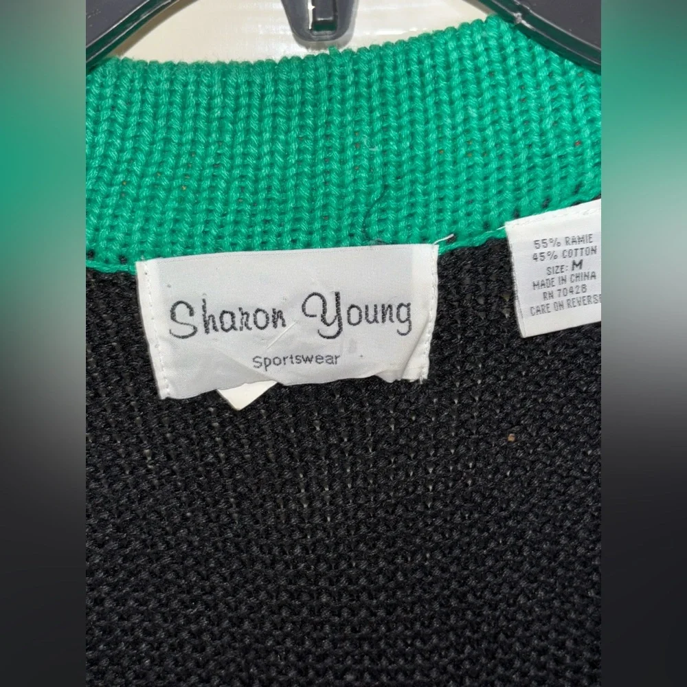Sharon Young A Yull Yall Vintage holiday/western cardigan Rare find Medium - Picture 11 of 12